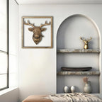Zotabe 5PCs Animal Heads Wall Decor, Animal Sculptures Wall Dec, Deer Head Wall Mount, Vintage Wall Sculpture, Resin Wall Hanging Decoration for Living Room Bedroom Kitchen Gift (Scarf Stag, 1)