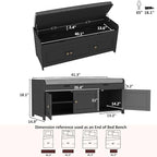 HOMEFORT 41.3" Shoe Bench with Lift Top Storage, Entryway Bench with Cushioned Seat, Wooden End of Bed Bench, Shoe Cabinet Bench with Hidden Storage Space, for Bedroom, Hallway,Black