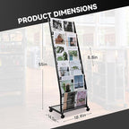 Floor-Standing Magazine Rack 6-Layer with Wheels, Brochure Display Stand for Exhibitions, Office, and Any Organization Requiring Information Display
