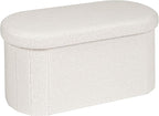 30 Inches Ottoman with Storage,Bedroom Bench with Storage, Ottoman Foot Rest for Living Room,30" L x 15" W x 15" H-White