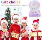 Unicorn Music Snowball, 3.94 Inch Automatic Snowfall Music Box, with LED Rainbow Snow Lights, Birthday, Christmas, Ideal Gift for Girls