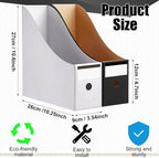 Thenshop 24 Pcs Cardboard Magazine File Holders Magazine Book Bin Box with Label Sticker Paper Organizer Storage Folder for Desk Shelves School Classroom Office Supplies (Classic,Black and White)