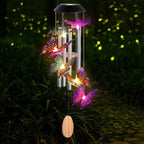 Butterfly Decorative Mobiles Gifts, Solar Butterfly Wind Chimes, Gifts for Mom, Women, Grandma, Garden Courtyard Lawn Decor, Thanksgiving Gift