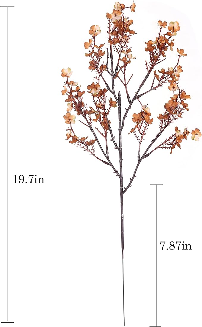 JAKY-Global Babys Breath Silk Artificial Flowers 12 Bundle Fake Plants Fall Stems Decorations for Home Farmhouse Decor Bouquets DIY Garden (Dark Brown White 12pcs)