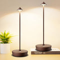 Set of 2 Rechargeable Cordless Table Lamp,6000mAh LED Battery Operated Desk Lamp Touch 3 Color Dimming Portable Outdoor Waterproof Table Light for Patio/Restaurant/Dining/Home (Rust)