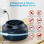 Ultrasonic Mouse Repellent Plug in, Indoor Pest Control for Rodent Mouse Mice Rat Squirrel, Electronic Repelling Device Mouse Traps for House Kitchen Garage 2 Pack