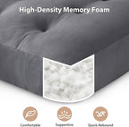 Meditation Floor Pillow Set of 6, Square Large Pillows Seating for Adults, Meditation Cushion Pillow,Tufted Corduroy Cushion for Tatami Living Room or Yoga, Light Gray, 22x23 Inch