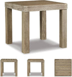 Signature Design by Ashley Silo Point Casual Outdoor Square Patio End Table with Slatted Styling, Multi-Step Finish, Eucalyptus Wood, 20.5" High, Brown