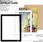 100% Solid Wood 8.5 x 11 Picture Frame Set of 2, Black Frame Display Photo 6 x 8 with Mat or 8.5x11 without Mat, 8.5by11 HQ Matte Black Frame for Wall - 2 Pack/Black/8.5"x11"