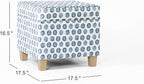 Homepop Home Decor | K7342-A876 | Classic Square Storage Ottoman with Lift Off Lid | Ottoman with Storage for Living Room & Bedroom, Small Multi Green Medallion Ikat Print