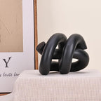 LCCCK Funky Abstract Black Knot Knick Knacks - Black Accent Decor for Coffee Table & Tv Stand, Modern Geometric Sculpture Scandinavian Minimalist Home Statue Decorative Objects Entryway Bookcase Book