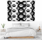 VUMIVI Pet Paws Tapestry Cute Puppy Kitten Black White Animal Paws Modern Funny Art Tapestry Wall Hanging for Living Room Bedroom Dorm Classroom Aesthetic Decor W80xL60in