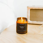 Calyan Wax Co. Desert & Agave Scented Candle - 57 Hour Burn - Luxury Non Toxic Soy Wax Candles - Long Lasting Amber Glass Jar Candle for Home - 7.2oz