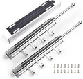 12" Valet Rod for Closet Pull Out With 4 Hooks Valet Rods for Closets (2Pack Silver) Closet Valet Rod Slide Out