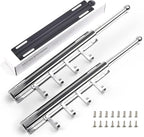 12" Valet Rod for Closet Pull Out With 4 Hooks Valet Rods for Closets (2Pack Silver) Closet Valet Rod Slide Out