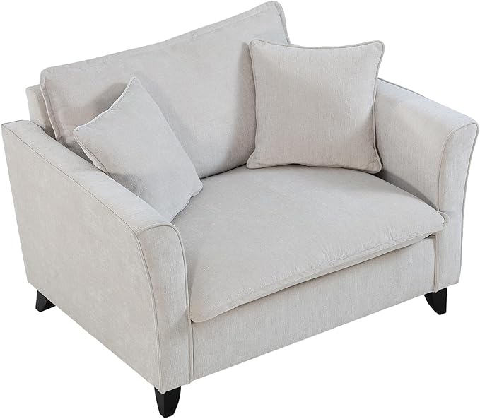 ERYE Living Room Accent Chair, Modern Chenille Upholstered Wider Seat Cushion Leisure Armchair W/2 Pillows and Removable Cover for Home Apartment,Bedroom,Office