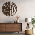 SIGNLEADER Metal Wall Art Decor Abstract Circle Shapes Minimalist Modern Abstract Wall Sculpture Hangings Home Decoration for Living Room, Bedroom, Bathroom, Kitchen, Outdoor - 36" Bronze