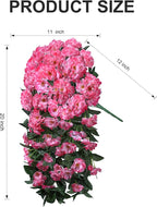 Faux Geraniums Artificial Flowers for Outdoors Spring Porch Outside Decor, 2PCS Hotpink Silk Geraniums Vines Fake Hanging Plants UV Resistant Look Real for Outdoor Planters Patio Garden Balcony Home