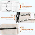 Upgraded Collapsible Pants Hangers Space Saving, 6 Layers Clothes Rack, Stainless Steel Multifunctional Closet Organizer, Non Slip Metal Hangers for Pants Jeans Skirts Trousers (1 Pack)
