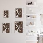 SIGNLEADER Metal Wall Art Decor Monstera Leaf Minimalist Modern Abstract Wall Sculpture Hangings Home Decoration for Living Room, Bedroom, Bathroom, Kitchen, Outdoor - 36" Bronze