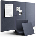 Fluxynara Large Felt Bulletin Board 36" x 24" Cork Board Alternative-6 Pack with 40 Safe Removable Adhesive Tabs, Cork Boards for Walls Cork Board for Home Office Classroom Pin Board-Navy Blue