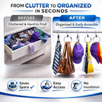 Rolly Hanger® Closet Space Saver – Premium Rotating Aluminum Organizer for Belts, Ties, Hats & Handbags – Heavy Duty 360° Swivel – Declutter & Maximize Storage (3 Pack)