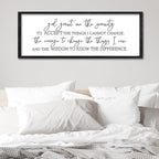 Surfapans Serenity Prayer Inspirational Religious Wall Art 32"×12" Christian God Grant Me The Serenity Courage Wisdom Positive Saying Quotes Sign Bible Verse Scripture Catholic Hanging Decor (Black)