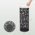 SONGMICS Umbrella Stand, Umbrella Holder for Entryway, Steel Round Umbrella Rack Freestanding, for Canes Walking Sticks, with a Detachable Drip Tray, 2 Long and 2 Short Hooks, Matte Black ULUC022B01
