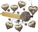 Garden Loving Heart Wind Chimes Outdoor Indoor Decor - with 4 Tubes 6 Bells 7 Hearts Mobile Romantic Wind Catcher, Heart Shaped Windchimes for Home, Mom Gifts, Balcony, Festival, Garden Decoration