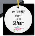 My Favorite People Call Me Granny Ornament, Grandma Mother's Day Birthday Gifts from Grandkids Ceramic Ornament Keepsake, Gifts for Granny Hanging Ornaments for Christmas Tree Decoration