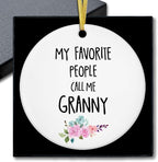 My Favorite People Call Me Granny Ornament, Grandma Mother's Day Birthday Gifts from Grandkids Ceramic Ornament Keepsake, Gifts for Granny Hanging Ornaments for Christmas Tree Decoration