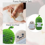 Mini Funny Positive Potato Birthday Gifts for Women Men, 2PCS Emotional Support Pickle Crochet Cucumber Doll Inspirational Gifts for Friends Coworker, Cute Room Decor Boys Girls Stocking Stuffers