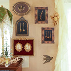 S-MANTIS Vintage Wall Sculpture,Antique Pediment,Wall Art,Decoration with Embossed Intricate Spoons Design,Oblong Aesthetic Room Décor,Unique Gift