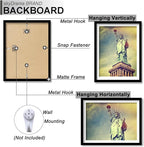 100% Solid Wood 12x16 Picture Frame Set of 2, Black Frame Display Photo 8.5 x 11 with Mat or 12 x 16 without Mat, 12by16 HQ Matte Black Frame for Wall - 2 Pack/Black/12 x16