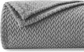 NEWCOSPLAY Super Soft Twin Blanket Grey Premium Silky Flannel Fleece Leaves Pattern Lightweight Bed Blanket All Season Use (Grey, Twin(60"x80"))