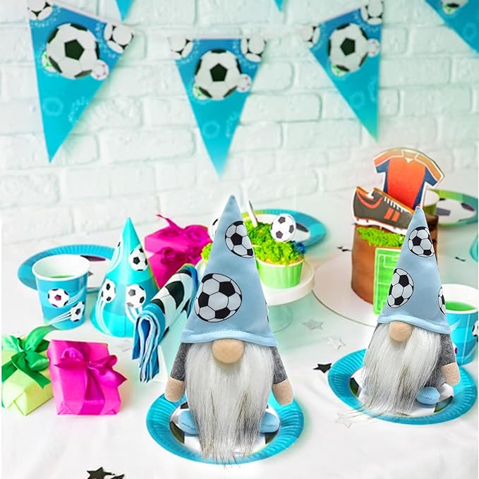 Little Football Soccer Gnomes Plush Ornaments Cute Swedish Tomte Nisse Dwarf Gnome Doll Sports Game Fans Gifts Tiered Tray Home Decoration