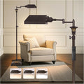 Scenekoy Adjustable Height Smart LED Floor Lamp for Living Room Bedroom, Remote Control Traditional 350º Swing Arm Standing Lamp with Swivel Metal Shade, Decor for Reading House Home Office