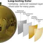 Gold 6.0" Extra Large Christmas Balls - Christmas Tree Decoration Ornaments Shatterproof Hanging Shiny Balls for Birthday Holiday Wedding Decorations Set of 2pcs
