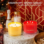 KONNI Red Rose Scented Candles Home 3 Wick Soy Candles, 12.35oz Luxury Relaxing Aromatherapy Candle for Women Men, 50 Hours Long Lasting Clean Burning Jar Candle, Romantic Lover Birthday Gift