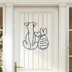 ESTART Metal Dog Wall Art Decor Cat Wall Decor for Cats & Dogs Lover Lovely Wall Decoration for Home Living Room Bedroom Bathroom Dining Room Nursery (Cat and Dog)