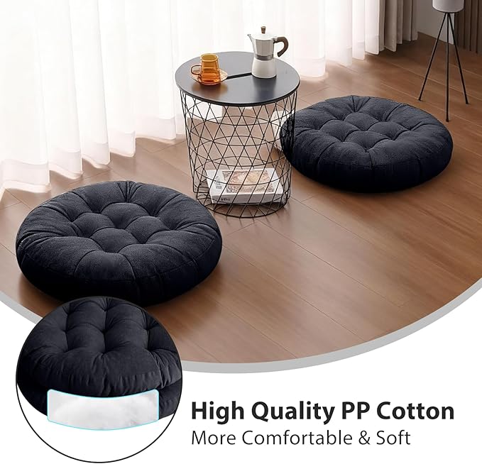 Tiita Outdoor Cushions Square Floor Pillow Thicken Tufted Seat Pad Large Floor Cushion for Yoga Meditation Living Room