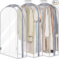 BALEINE 40'' Clear Garment Bags for Hanging Clothes, 10.5'' Wide PEVA Suit Bag for Closet Clothes Dresses Coat (Clear, 3PK)