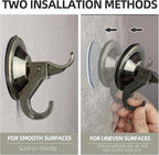 Suction Cup Hooks,5 Pack Reusable Suction Cup Hangers with Ultra-Thin Adhesive Disc on Smooth/Uneven Surfaces,Removable Large Suction Cups For Bathroom,Glass,Door,Windows,Kitchen (Vintage Copper)