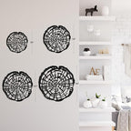 SIGNLEADER Metal Wall Art Decor Wood Rings of Tree Minimalist Modern Abstract Wall Sculpture Hangings Home Decoration for Living Room, Bedroom, Bathroom, Kitchen, Outdoor - 24" Black