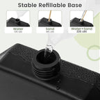 Tangkula 4 Piece 220 Lbs Umbrella Base, Offset Umbrella Weights with 4 Square HDPE Plate & 4 Connection Metal Hooks, Handle, Water & Sand Fillable Cantilever Umbrella Stand for Patio, Garden, Pool