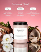 M&SENSE Cashmere Vanilla Scented Candles, Non Toxic Soy Wax 19.4oz 110 Hour Long Lasting 2 Wick, Large Candle for Bedroom Kitchen Home Decor, Housewarming Valentine's Day Gifts for Family Friends