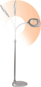 OttLite 43828C 2-in-1 LED Mag Floor and Table Lamps, 4.69" x 15.38" x 17.38", Silver