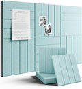 Large Felt Bulletin Board 36"x24" Cork Board Alternative - 6 Pack with 40 Safe Removable Adhesive Tabs, Cork Boards for Walls for Home Office Classroom Pin Board-Teal Blue