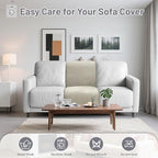 Reclining Sectional Couch Covers 100% Waterproof L Shape Recliner Couch Covers for Sofa Pets Washable Anti Slip 1 Additional Couch Cover for Reclining Couch (Additional Seat, Light Gray)