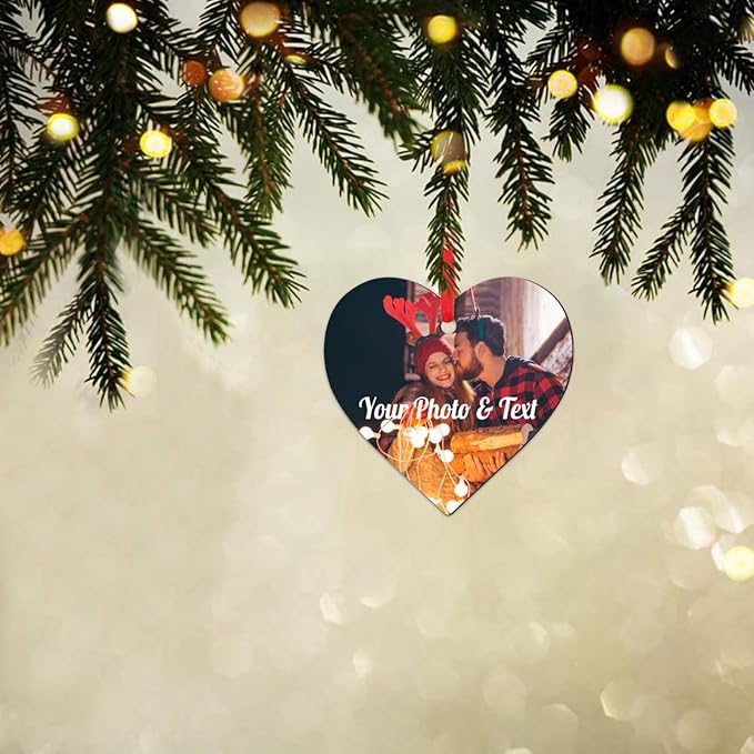 Personalized Christmas Ornaments with Picture Custom Christmas Ornament 2025 Customized Photo Ornament for Christmas Tree Ceramic Xmas Tree Decor for Family Couples Friends